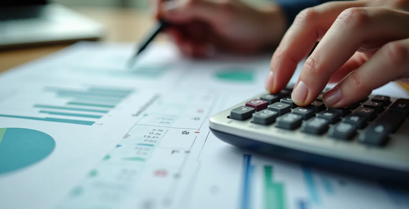 Detaillierte Nahaufnahme einer Liquiditätsprognose-Tabelle mit Sicherheitsgraden