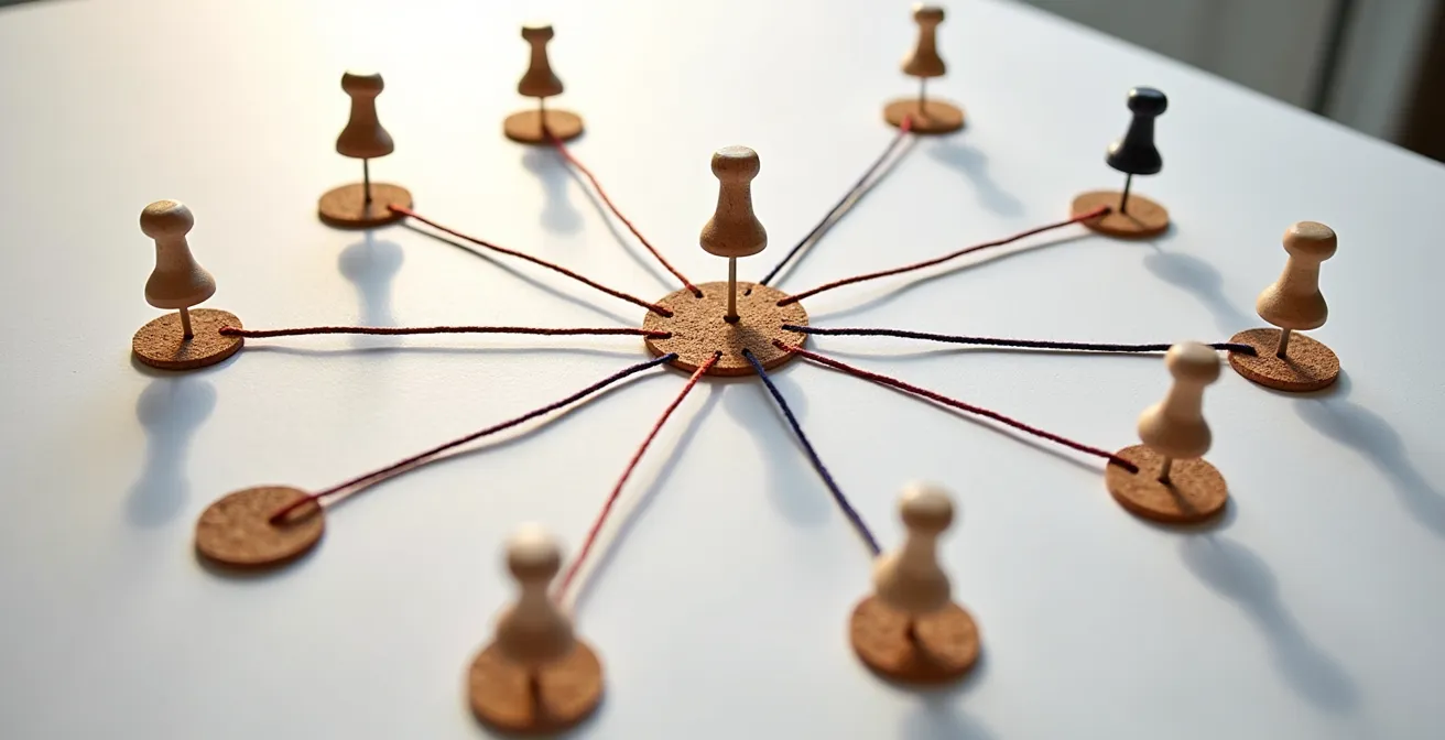 Visualisierung einer strategischen Netzwerkmatrix für die Karriereplanung