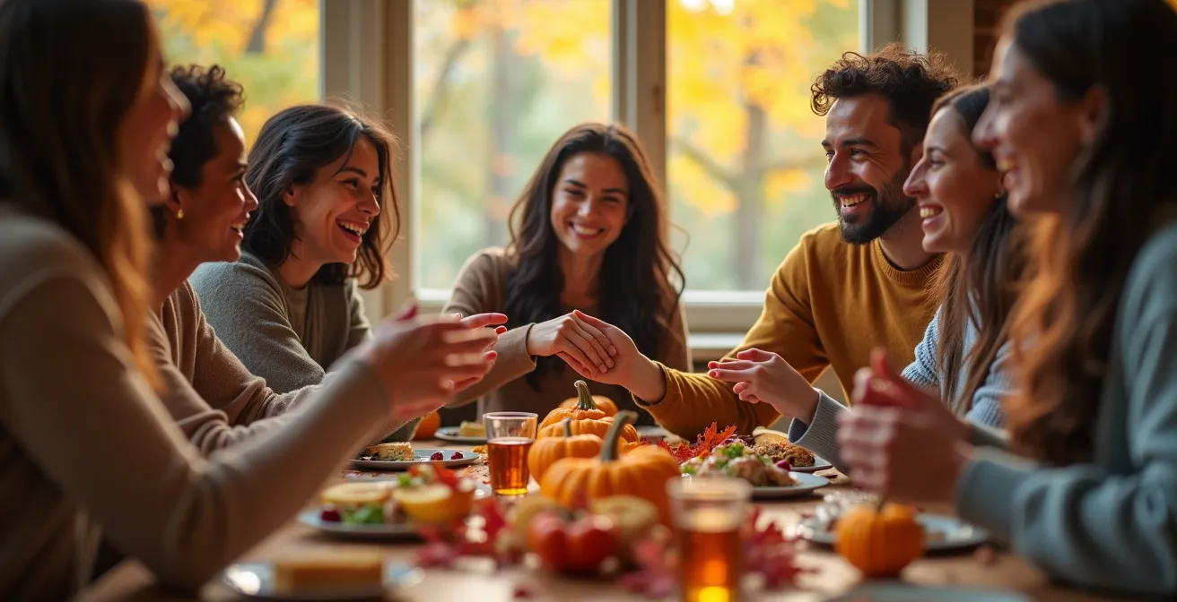 Menschen bei saisonalen Aktivitäten im Jahresverlauf aus der Vogelperspektive