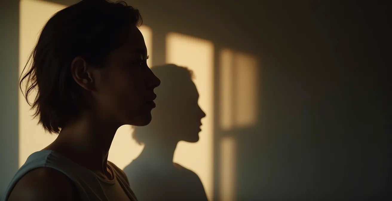 Abstrakte Darstellung der Integration von Schattenanteilen in das Bewusstsein