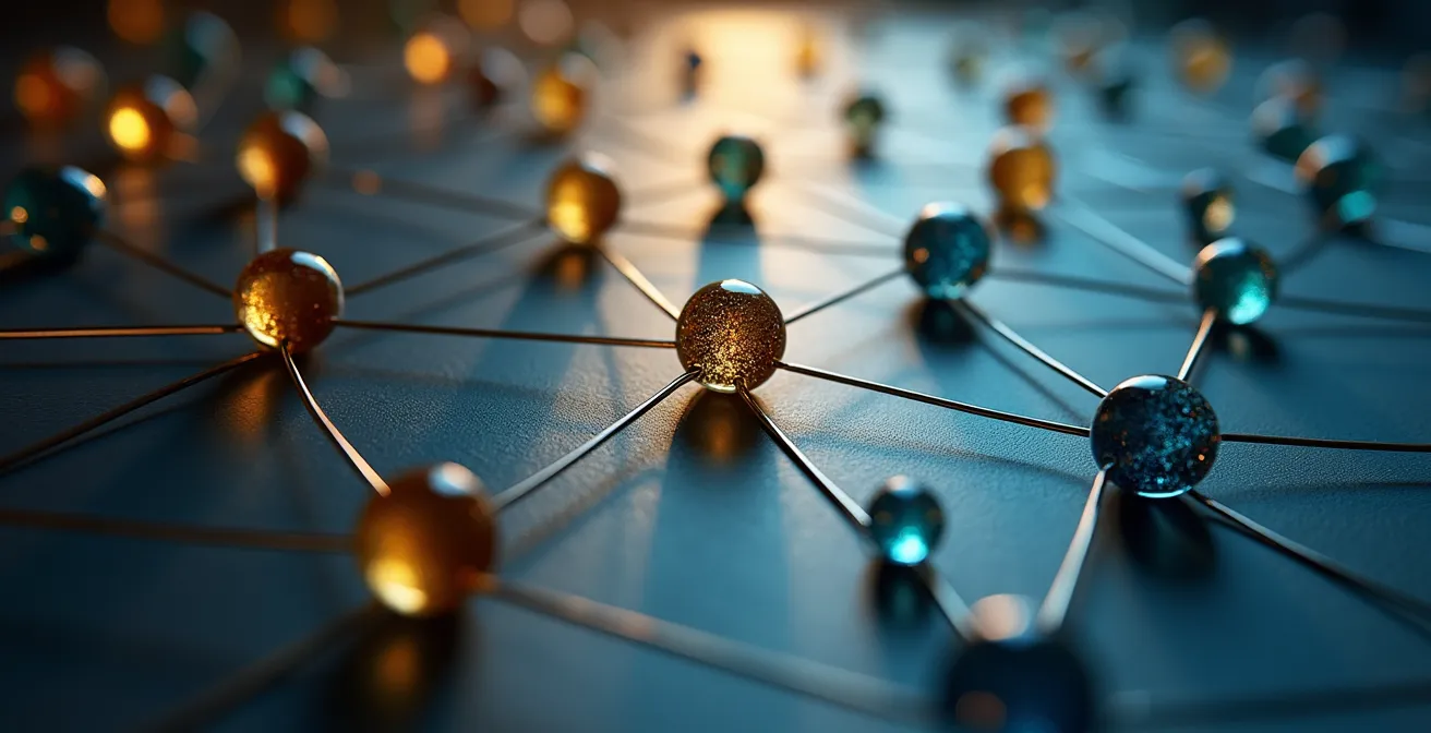 Visualisierung eines professionellen Netzwerks mit identifizierten Strukturlücken