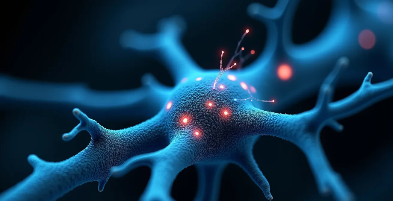 Visualisierung der Verbindung zwischen präfrontalem Kortex und Amygdala bei emotionaler Regulation