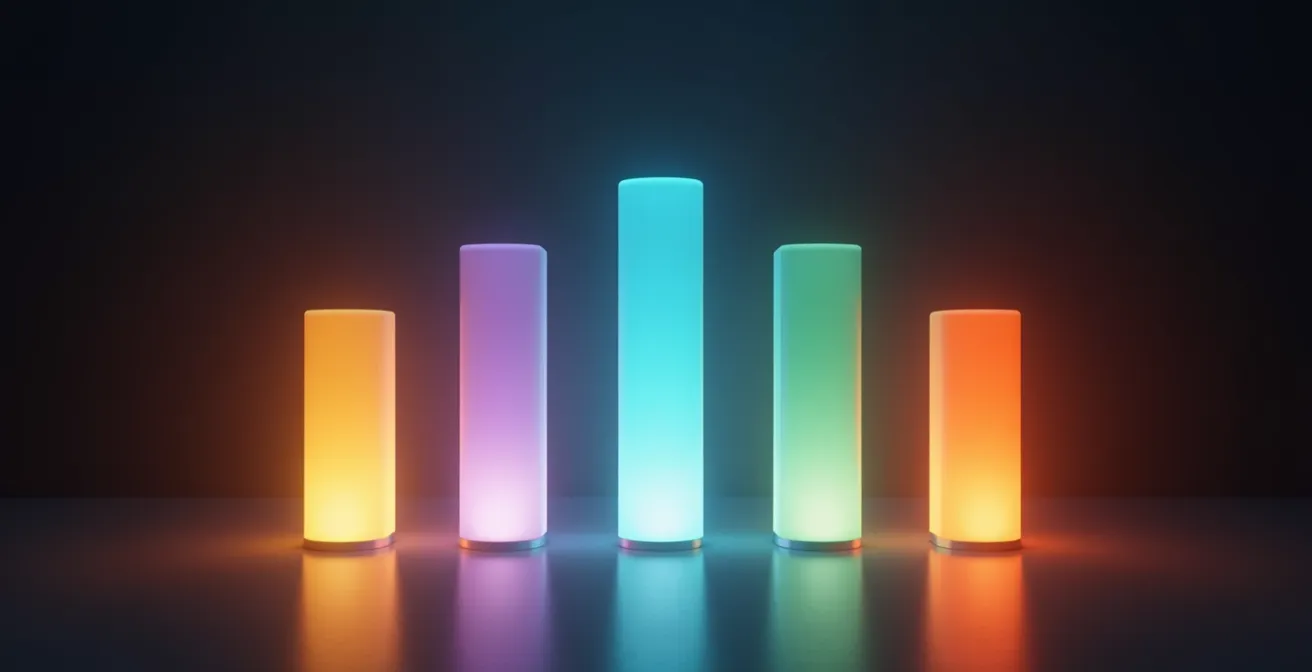 Abstrakte Darstellung der fünf PERMA-Säulen als ineinander verwobene Energieströme