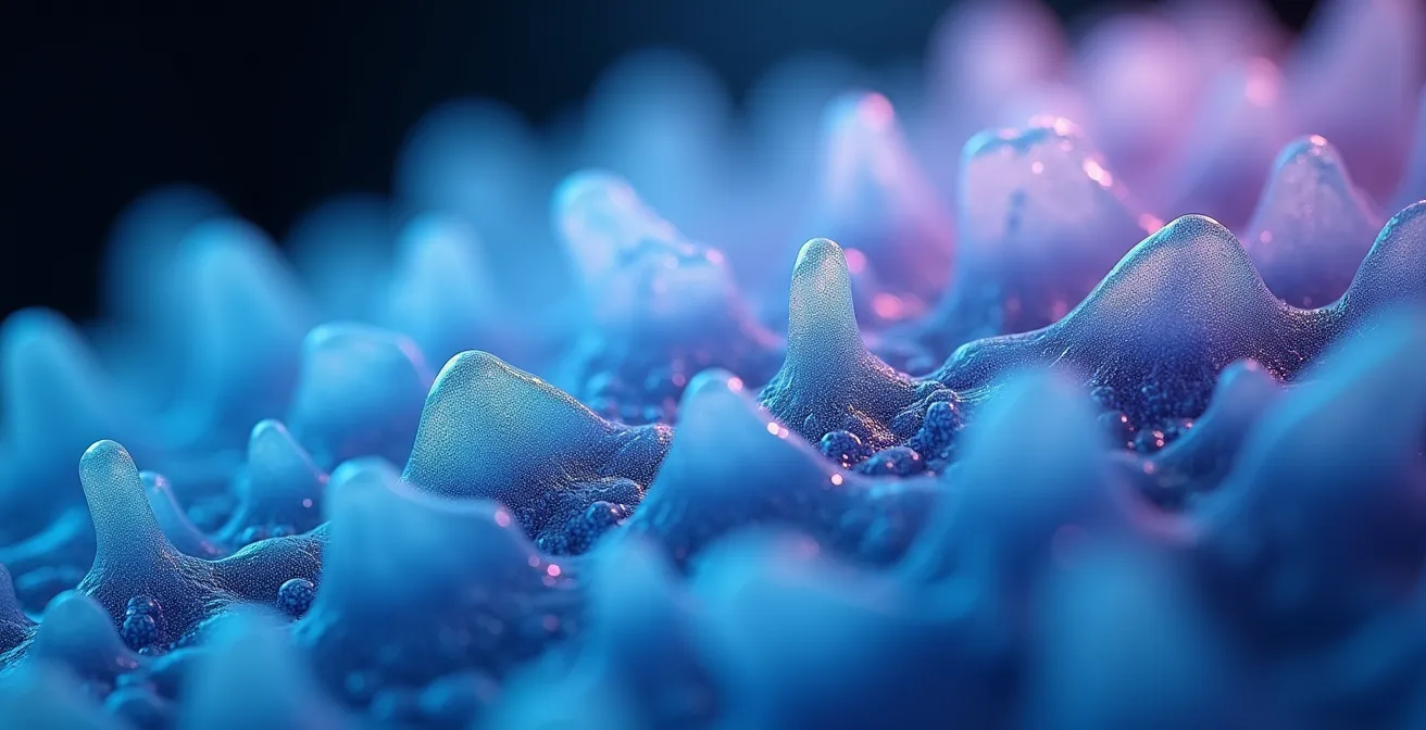 Makroaufnahme von Gehirngewebe-ähnlichen organischen Strukturen